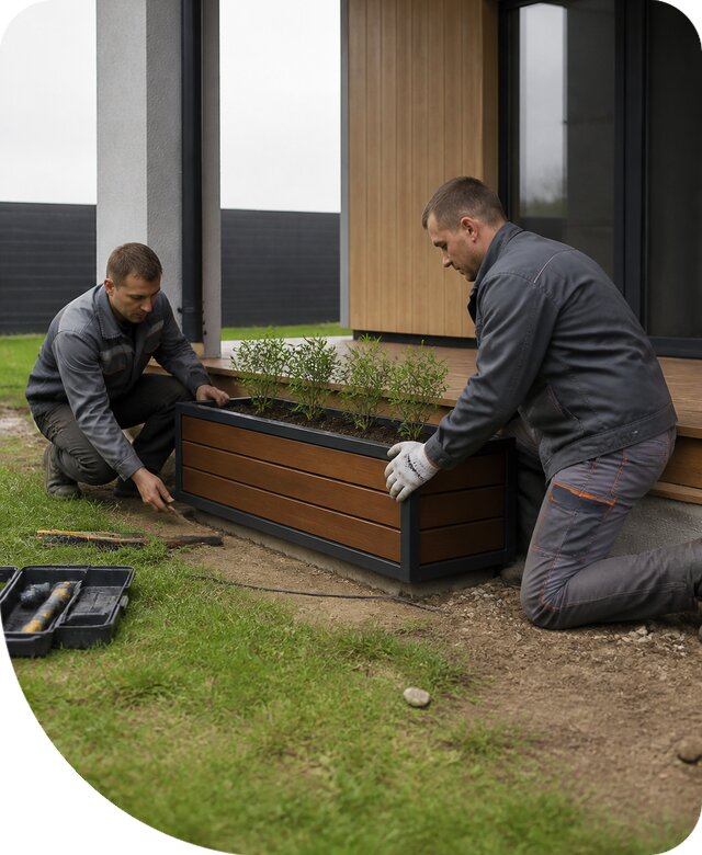 Изготовление и монтаж уличной цветочницы под ключ в Кумертау